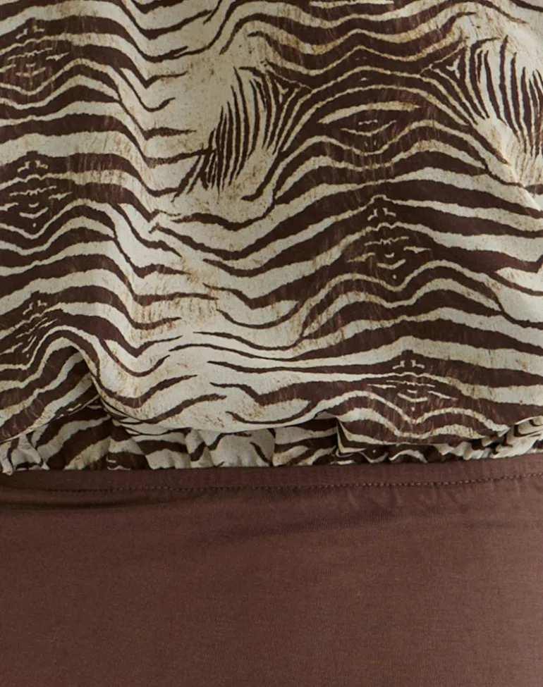 Rania Backless Top in Chiffon Wild Animal Align Brown