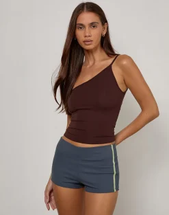 Rapal Short in Navy with Sage Binding