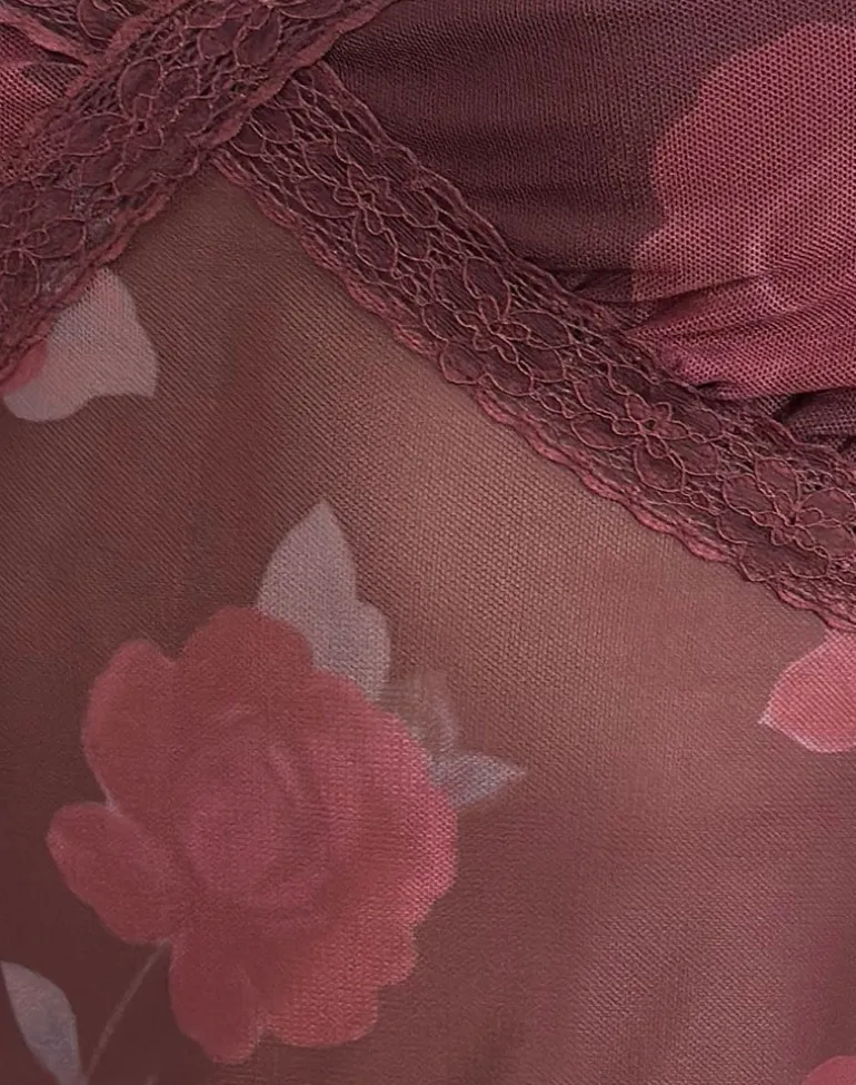 Rasa Cami Top in Blooming Rose Burgundy