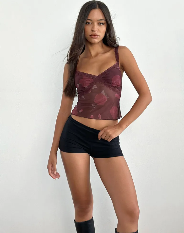 Rasa Cami Top in Blooming Rose Burgundy