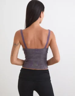 Rasa Cami Top in Flare Flower Purple
