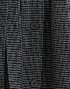 Ravari Belted Trench Coat in Charcoal Check