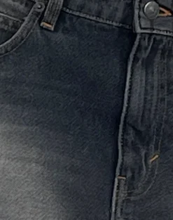 Raw Hem Denim Mini Skirt in Grey Used Bleach