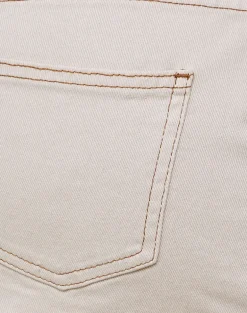 Raw Hem Denim Mini Skirt in Off White