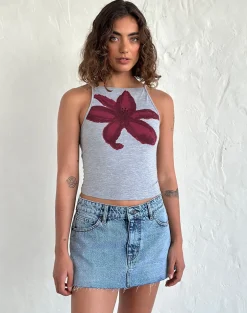 Raw Hem Denim Mini Skirt in Vintage Blue Wash