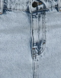 Raw Hem Mini Skirt Pockets in 80's Light Blue