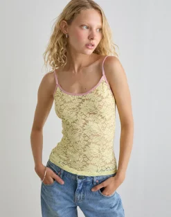 Redum Cami Top in Yellow Lace