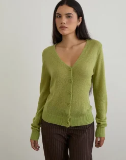 Renisa Cardigan in Sheer Knit Green