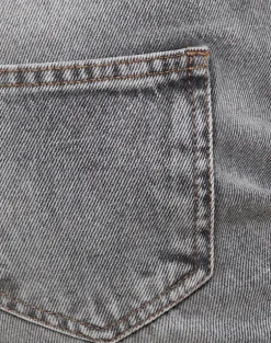 Rigid Low Rise Flare Jeans in Grey Wash