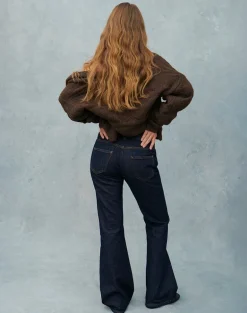 Rigid Low Rise Flare Jeans In Indigo