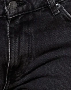 Rigid Low Rise Flare Jeans in Washed Black Grey