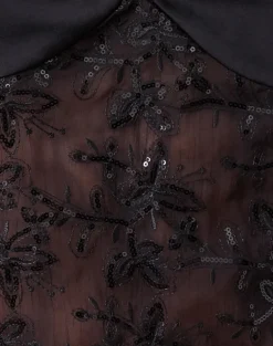 Rikasu Top in Floral Chiffon Sequin Black