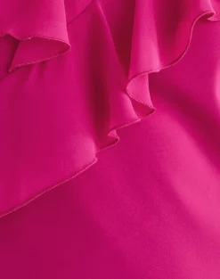 Riksa Top in Chiffon Hot Pink with Drape