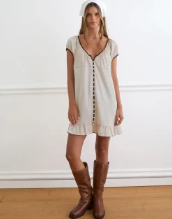 Rinari Mini Dress in Satin Champagne