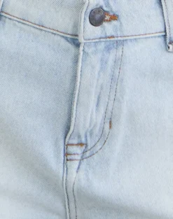 Ripped Baggy Denim Short in Icy Blue