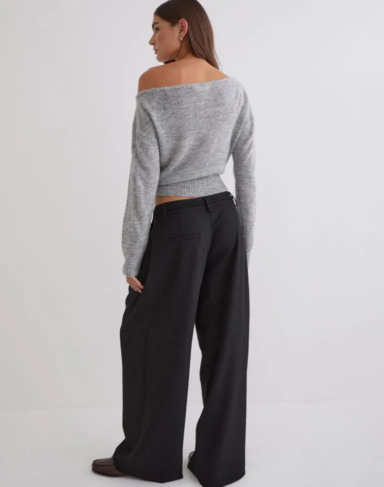 Rivela Tie Waist Trouser in Black