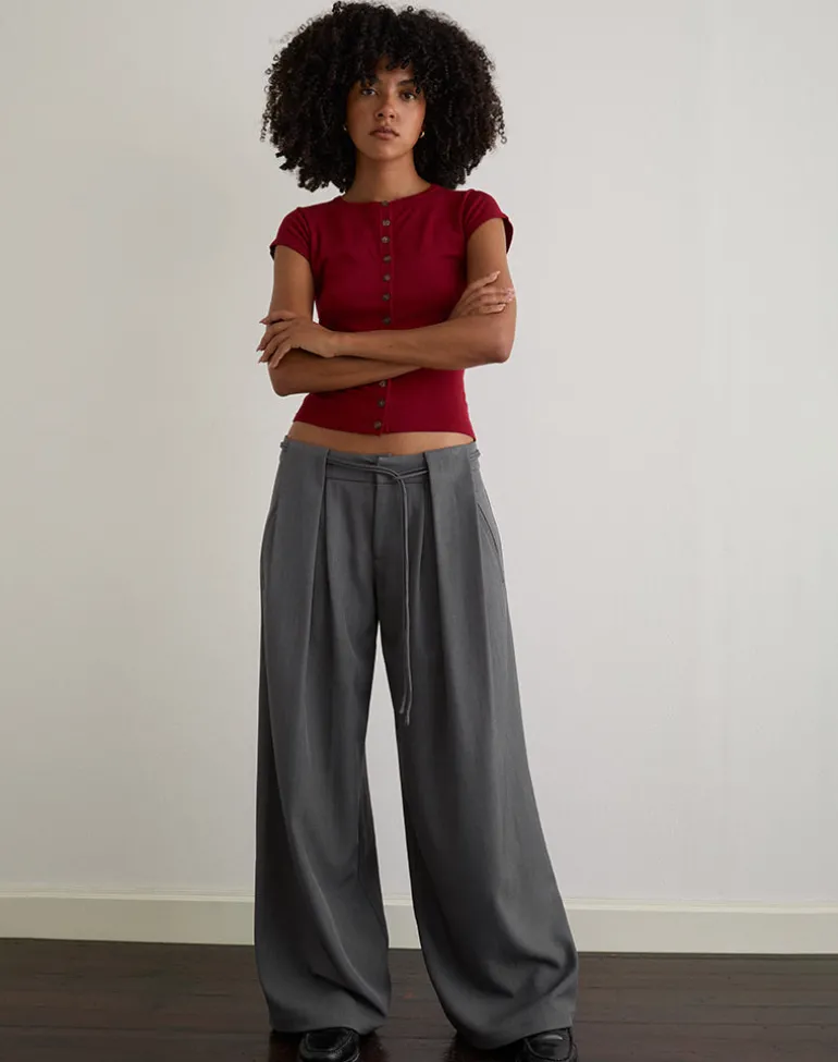 Rivela Tie Waist Trouser in Grey