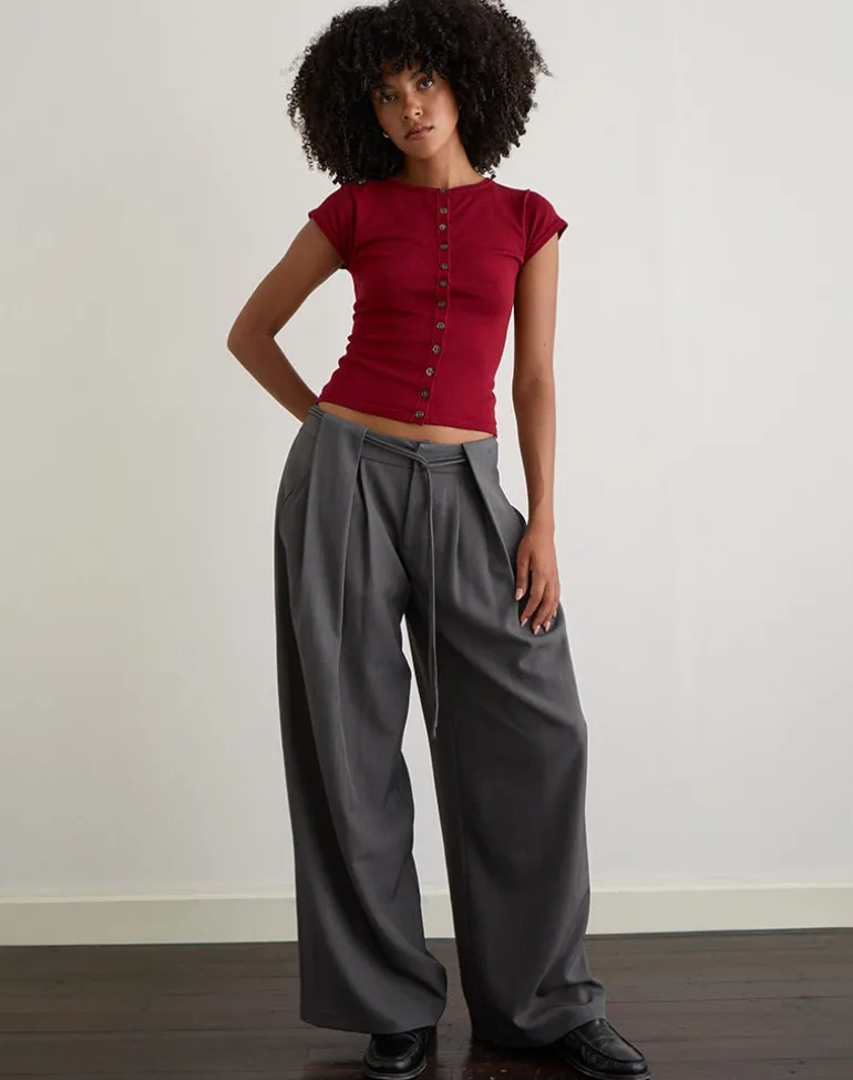 Rivela Tie Waist Trouser in Grey