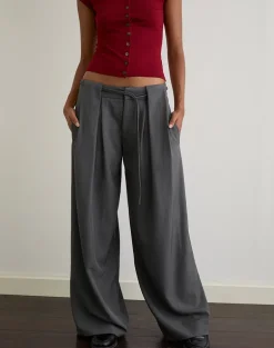Rivela Tie Waist Trouser in Grey