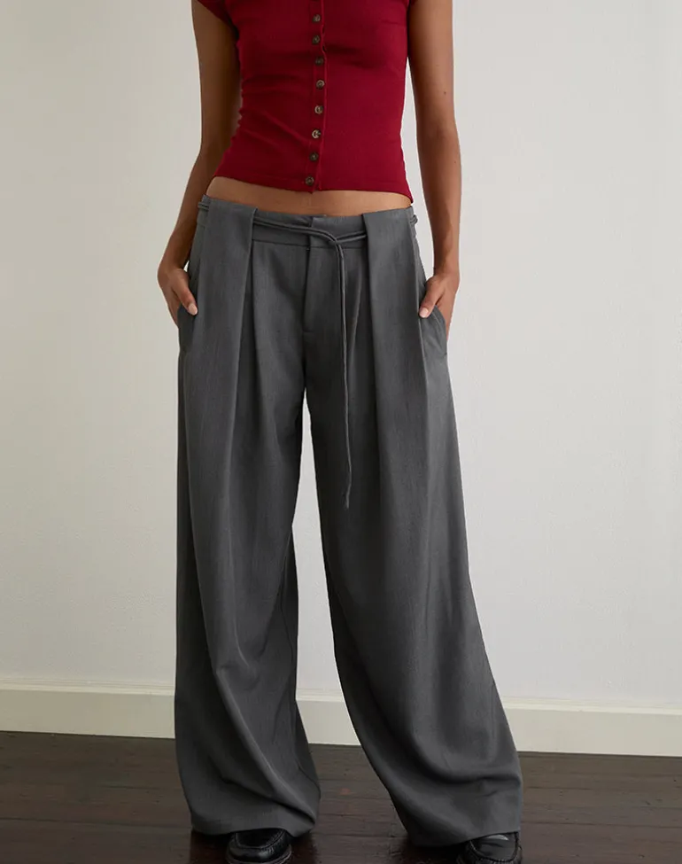 Rivela Tie Waist Trouser in Grey