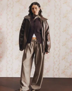 Rivela Tie Waist Trouser in Taupe