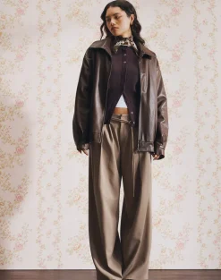 Rivela Tie Waist Trouser in Taupe