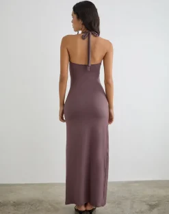 Rohesia Maxi Dress in Deep Taupe