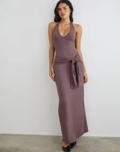 Rohesia Maxi Dress in Deep Taupe