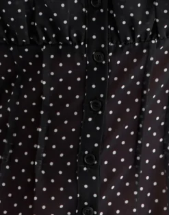 Rolina Blouse in Chiffon Mini Polka Black