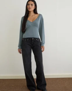 Romari Top in Ash Blue