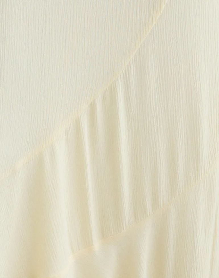 Rombe Maxi Skirt in Crinkle Butter Yellow