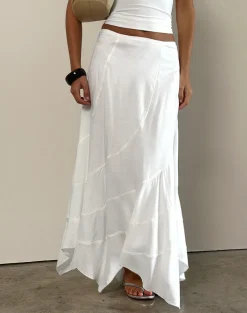 Rombe Seamed Fairy Maxi Skirt in Ivory