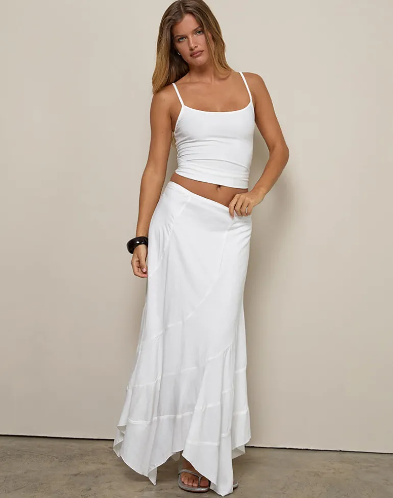 Rombe Seamed Fairy Maxi Skirt in Ivory