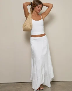 Rombe Seamed Fairy Maxi Skirt in Ivory