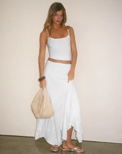 Rombe Seamed Fairy Maxi Skirt in Ivory