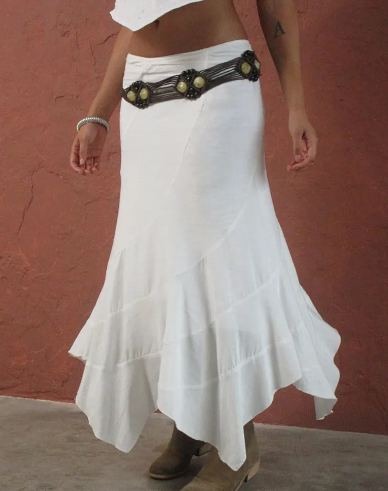 Rombe Seamed Fairy Maxi Skirt in Ivory