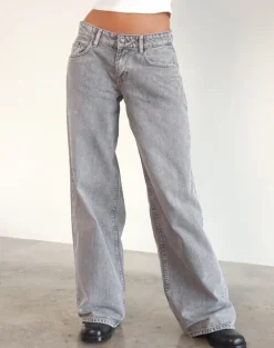 Roomy Extra Wide Low Rise Jeans in Grey Wash
