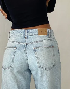 Roomy Extra Wide Low Rise Jeans in Extreme Light Blue Wash