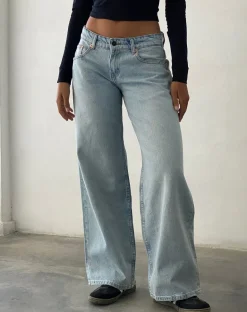 Roomy Extra Wide Low Rise Jeans in Extreme Light Blue Wash