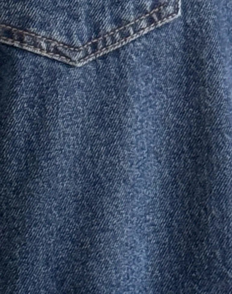 Roomy Extra Wide Low Rise Jeans in Mid Indigo Blue