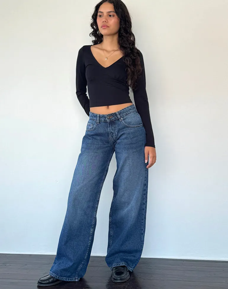 Roomy Extra Wide Low Rise Jean in College Blue
