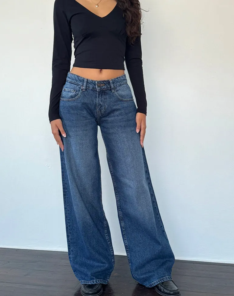 Roomy Extra Wide Low Rise Jean in College Blue