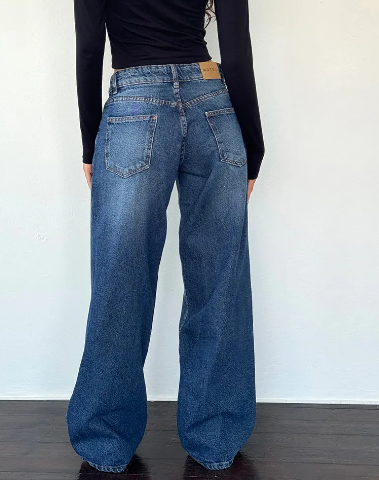 Roomy Extra Wide Low Rise Jean in College Blue