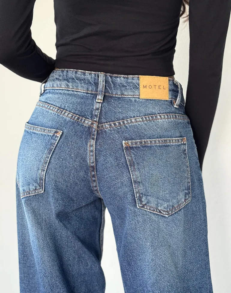 Roomy Extra Wide Low Rise Jean in College Blue