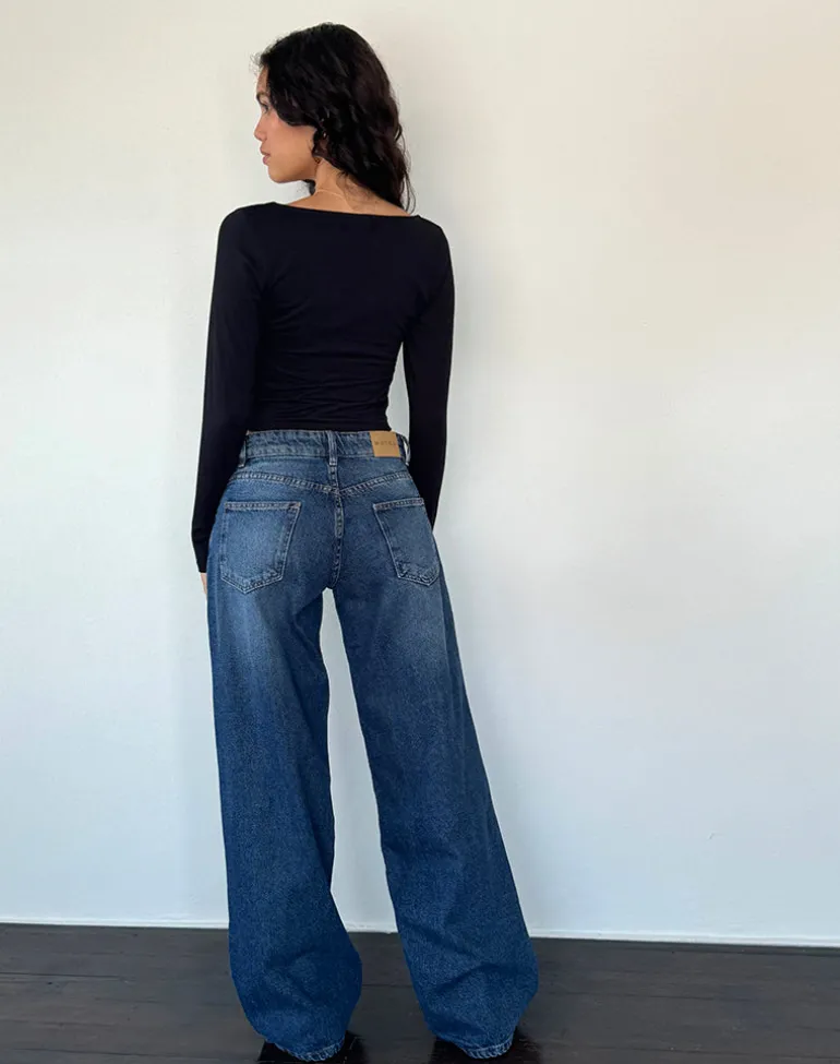 Roomy Extra Wide Low Rise Jean in College Blue