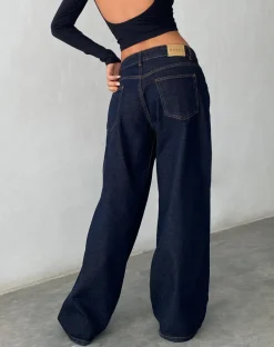 Roomy Extra Wide Low Rise Jeans in Indigo