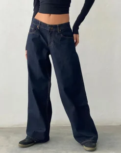 Roomy Extra Wide Low Rise Jeans in Indigo