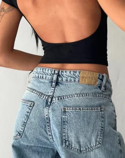 Roomy Extra Wide Low Rise Jeans in Vintage Blue Wash
