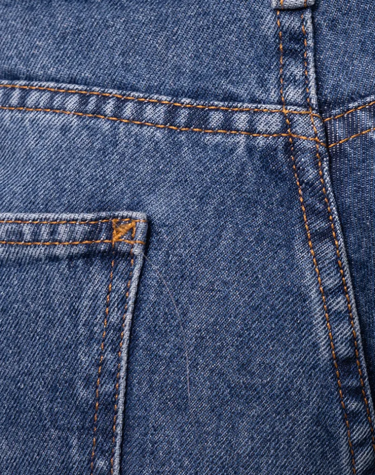 Roomy Extra Wide Low Rise Jeans in Mid Blue Used