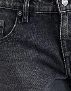 Roomy Low Rise Jorts in Washed Black Grey